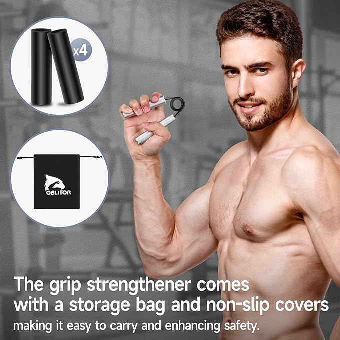 Grip Strength Trainer 4 Pack,50LB-200LB Hand Exerciser Gripper Forearm Finger Strengthener Non-Slip Suitable for Hand Rehabilitation Finger Strength Training, Muscle Building, Home Gym