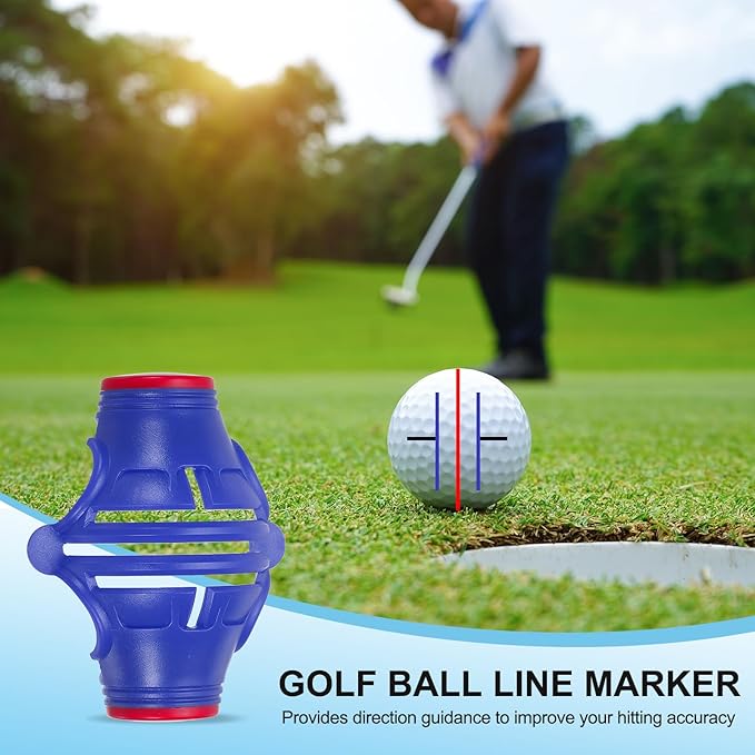 PATIKIL Golf Ball Marker Stencil 360 Degree Triple Track Golf Ball Alignment Marking Tool Line Drawing Marker with Marker Pens for Men Women