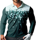 Men's Long Sleeve Golf Shirt Quick Dry 3 Button Work Fishing Outdoor Casual Collar Shirt