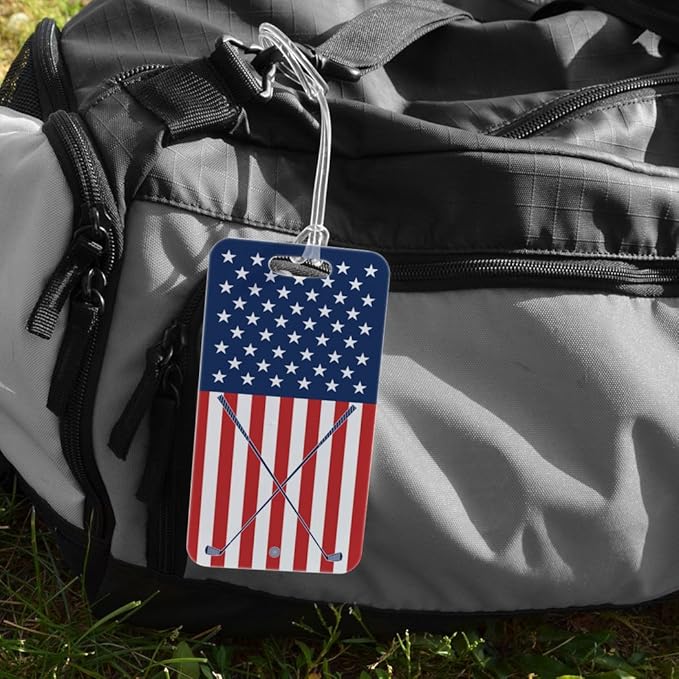ChalkTalkSPORTS Golf Luggage & Bag Tag | USA Golfer | No Personalization on Back | Large