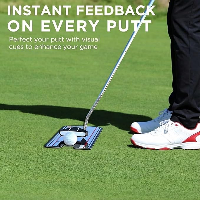 Golf Putting Mirror with Alignment Lines & Putter Gate - Putting Training Aid for Indoor/Outdoor Practice, Boost Accuracy for Beginners