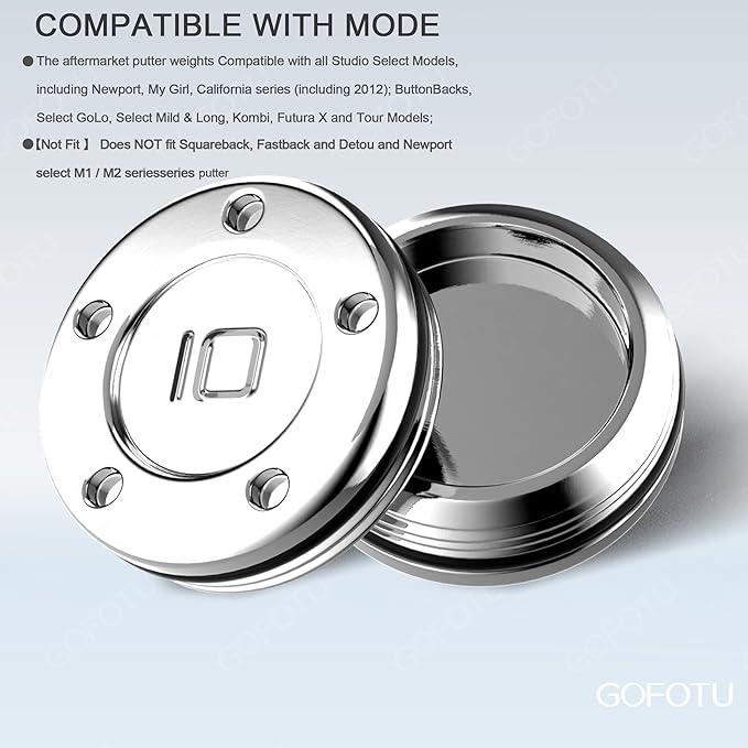Golf 2pcs. 5g/10g/15g/20g/25g/30g/35g/40g/45g Choice Weight Golf Custom Putter Screws Weights Compatible with Titleist Scotty Cameron Golf Club Heads Putters Newport