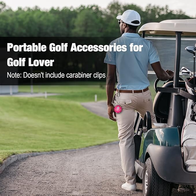 Golf Tee Holder, Portable Golf Ball Tees Holder with Novelty Keychain Accessory for Golf Club Bag, Golf Gift Accessories for Golfer Men Women, Fits 3 1/4, 2 3/4, 1 1/2 Tees