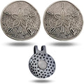 Full Metal Markers Sand Dollar Magnetic Metal Golf Ball Marker with Hat Clip for Men and Women - Unique Marker for Putting Green - Golf Accessories