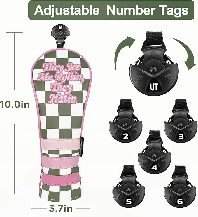 Craftsman Golf Club Cover Golf Head Cover for Driver Fairway Hybrid/Utility Woods Headcover Set Putter Head Cover for Mallet Blade DF3
