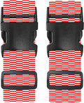 Nuxovilar Luggage Straps of 2 Set Red White Checkered Pattern, 1.96x90.5 inches - Luggage Straps for Suitcases, Suitable for Road Trips, Business Travel, Daily Commute