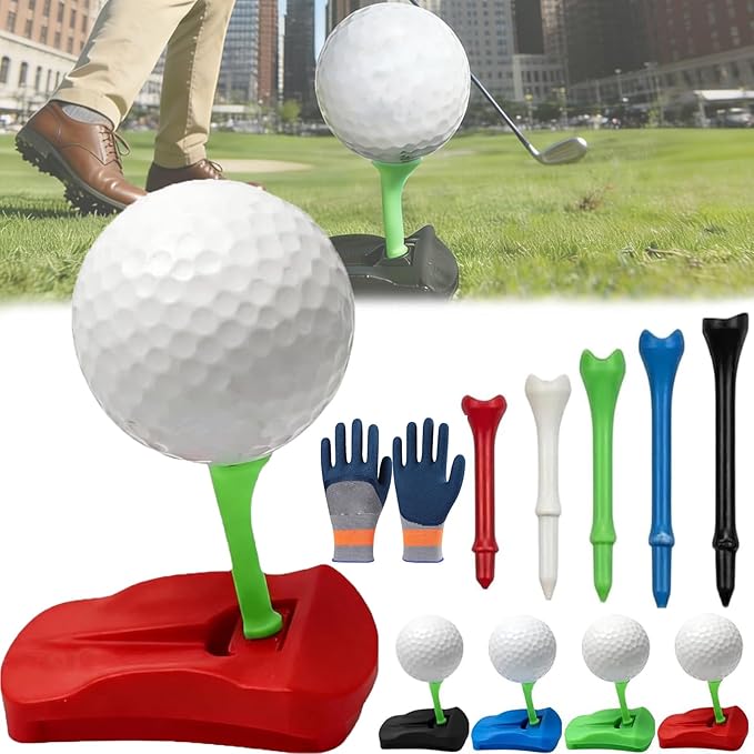 Hinged Turf Base V3 - Turf Tee for Artificial Turf-Includes Tee Variety Packs, Golf Simulator Training Tees, Tees Quick Easy Ball Setup All-Weather for Driving Range Home