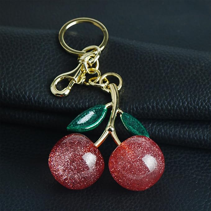 Fruit Bag Charm Purse Charms Keychain Strawberry Cherry Accessories Keychain For Women Birthday Valentine Day Gifts