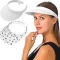 2 Pack Visor Women Men Sun Hat Clip On Visors Adjustable Sport Wide Brim Cap