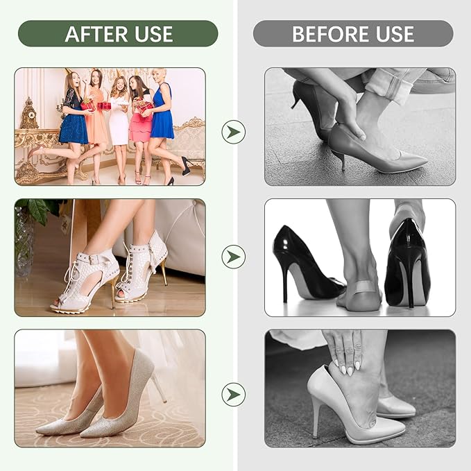 6 Pairs Heel Pads for Shoes That are Too Big: Heel Grips for Womens - Soft High Heel Comfort Pads for Loose Shoes - Stop Heel Pain - Blisters