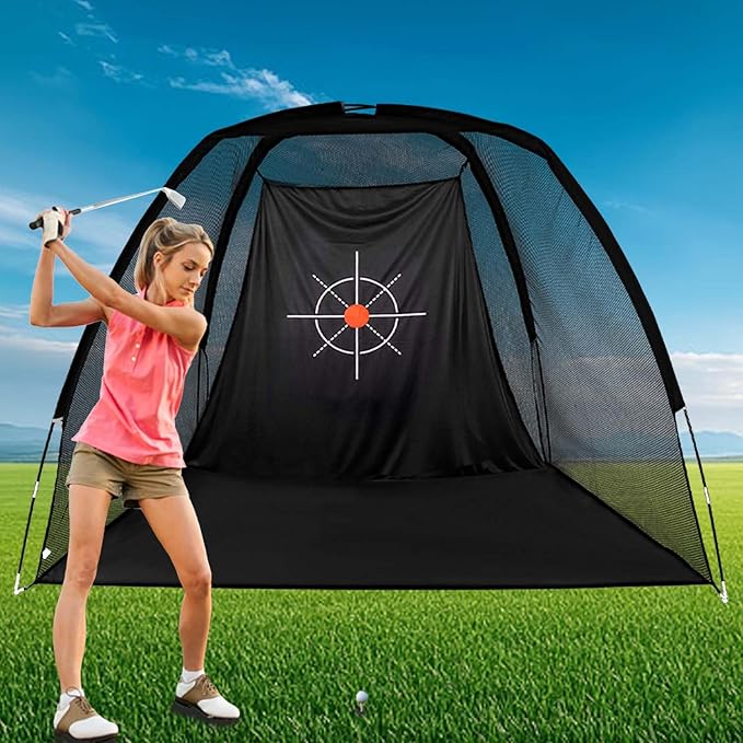 Golf Target Cloth - Heavy Duty Impact Screen for Golf Nets, Indoor/Outdoor Practice Hitting Training Aid with S-Hooks