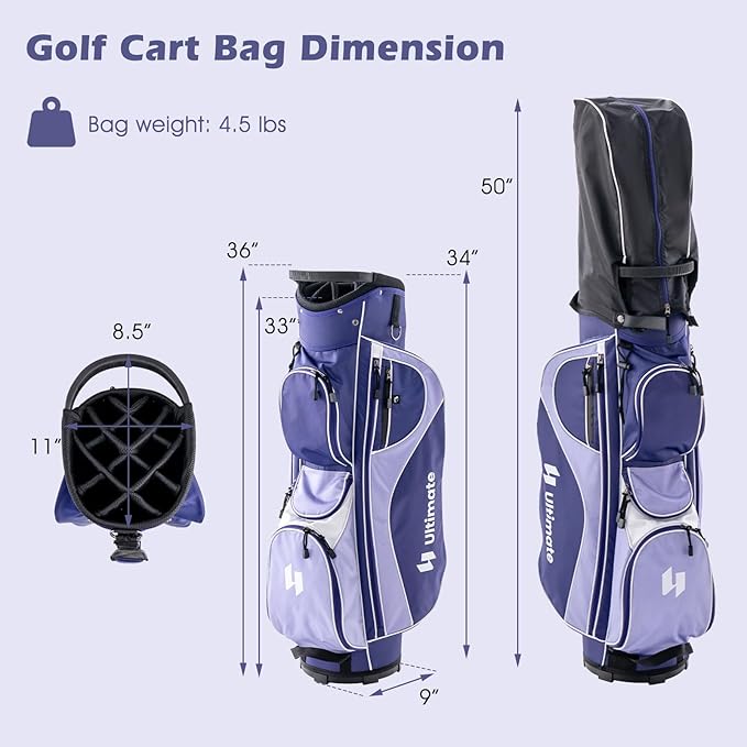 Tangkula 9/10/12 Pieces Women's Complete Golf Clubs Set, Golf Club Package Set with 460CC Driver, Fairway Wood & Hybrid, Irons, Putter, Portable Regular Golf Club Set