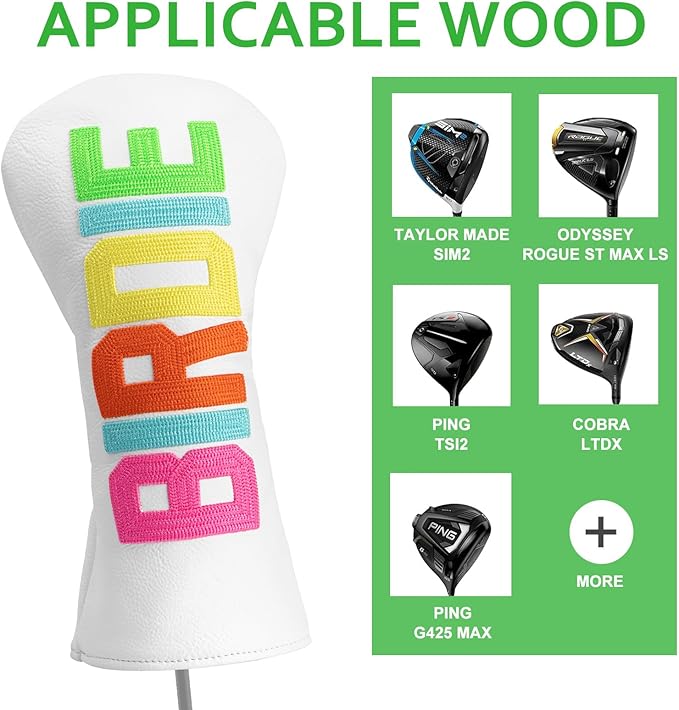Golf Club Head Covers - 4 Options: Driver, 3 Wood, Hybrid - White Golf Driver Fairway Hybrid Head Cover
