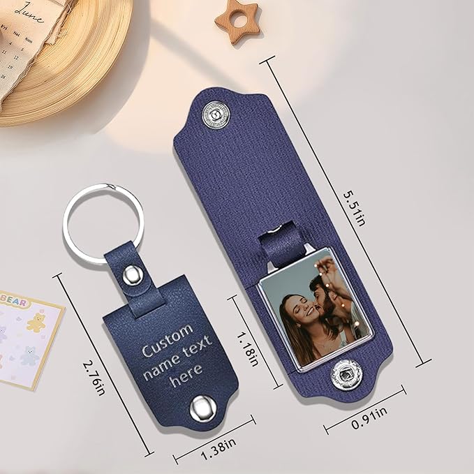 Custom Keychains with Picture Personalized Photo Logo Text Customized Key Chain for Boyfriend Dad Men Women Gifts