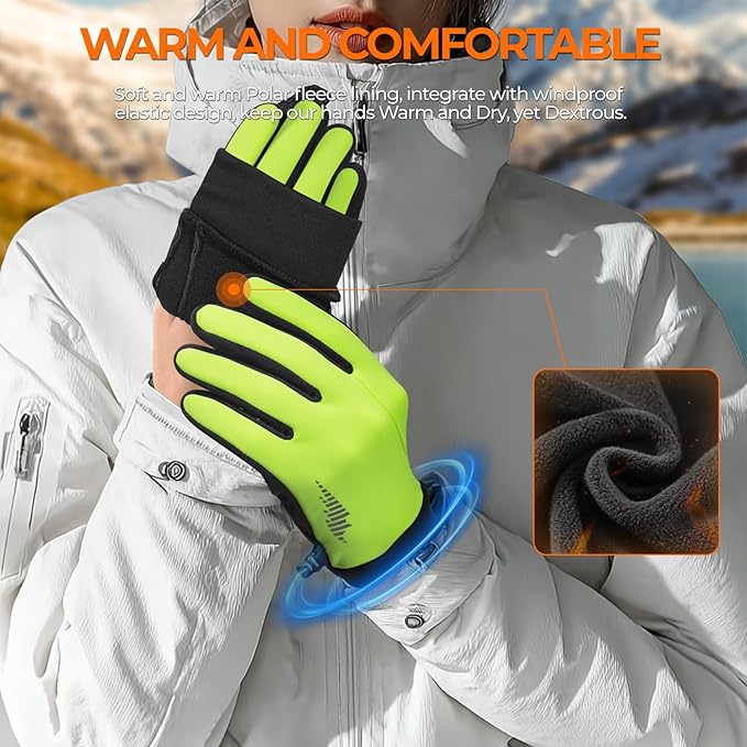 rivmount Winter Gloves Women Men for Cold Weather, Running Driving Cycling, Water-Resistant & Touch Screen, Snow Ski Gloves Liner, Warm Glove for Daily Work & Sports Outdoor
