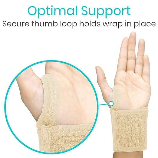 Vive Wrist Wrap Braces (2 Pack) - Tendonitis Support for Carpal Tunnel Arthritis - Sprained Pain Protection Sleeve - Weightlifting & Calisthenics Compression Stabilizer for Women, Men - Adjustable