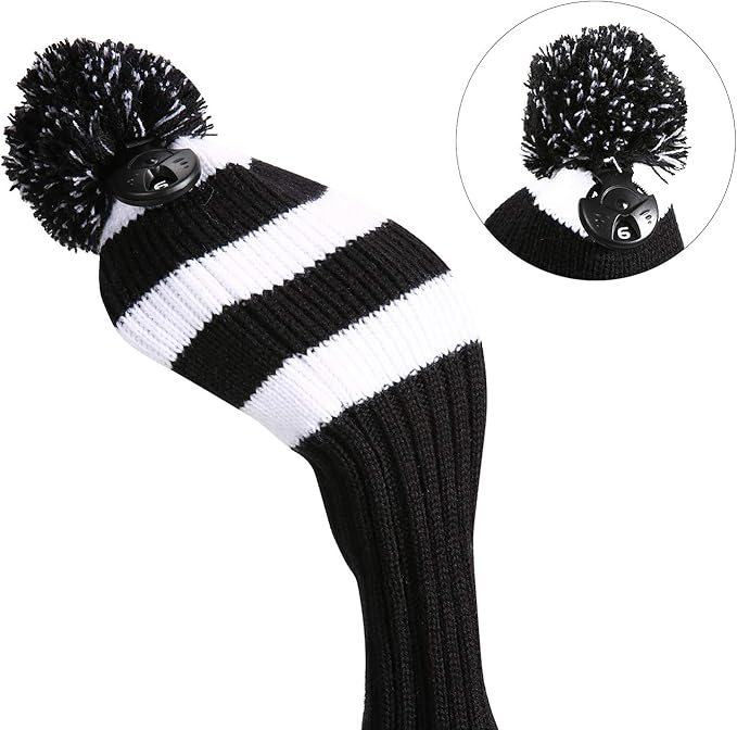 Golf Head Covers for Driver Woods Fairway Hybrids, Long Neck Golf Club Headcovers Set with Number Tags 1 3 5（3pcs）