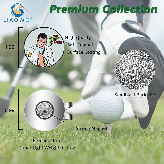 Enamel Golf Ball Marker with Magnetic Hat Clip - Funny Golf Accessories - Great Gift for Golf Lovers