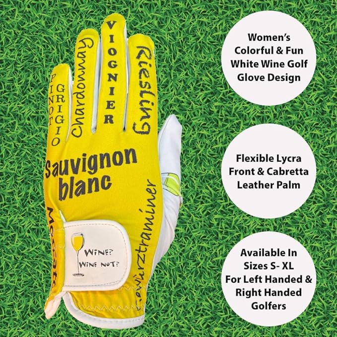 Giggle Golf Women's Golf Glove - Adjustable Strap, Left Hand Gloves for Women