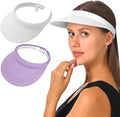 2 Pack Visor Women Men Sun Hat Clip On Visors Adjustable Sport Wide Brim Cap