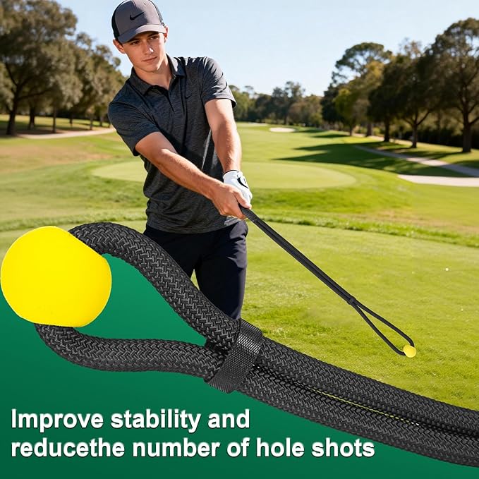 Golf Rope Swing Trainer & Aid – Elevate Speed Tempo Flexibility | All-Level Warm-Up for Stronger Swings