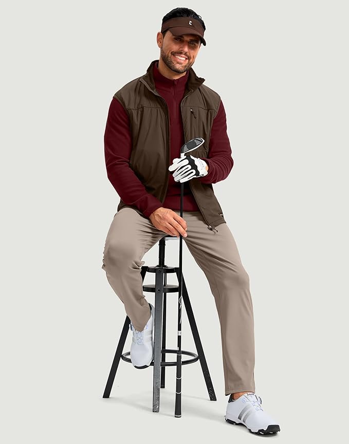 G Gradual Mens Quarter Zip Pullover Fleece with 2 Zipper Pockets Long Sleeve Golf Shirt Winter Athletic Sweater Lightweight