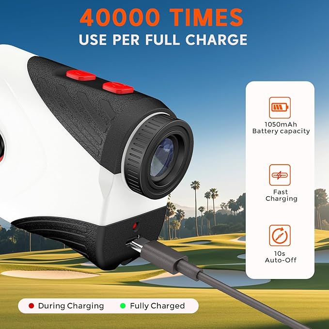 Golf Rangefinder with Slope,1200 Yards Laser Range Finder Golfing,7X Magnification,Flag Lock Vibration,Rechargeable Range Finders with Magnet Stripe,Continuous Scan Mode,High Precision Measurement.