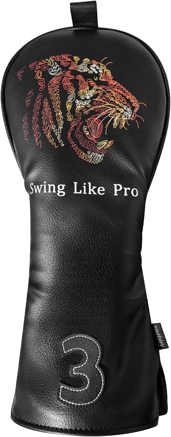 Golf Club Cover for Driver Fairway Wood Hybrid Mallet Putter Cover, Wootfairy Golf Club Headcovers Waterproof Leather White Accessories Compatible with Taylormade Odyssey and More Brand