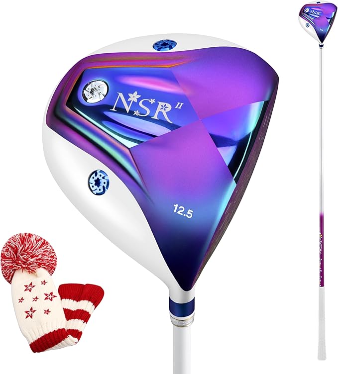 PGM Women's Golf Woods Driver Hybrid for Right Handed with Graphite Shaft Includes Headcover - Titanium Alloy Clubhead Single Golf Club with Enlarged Sweet Spot