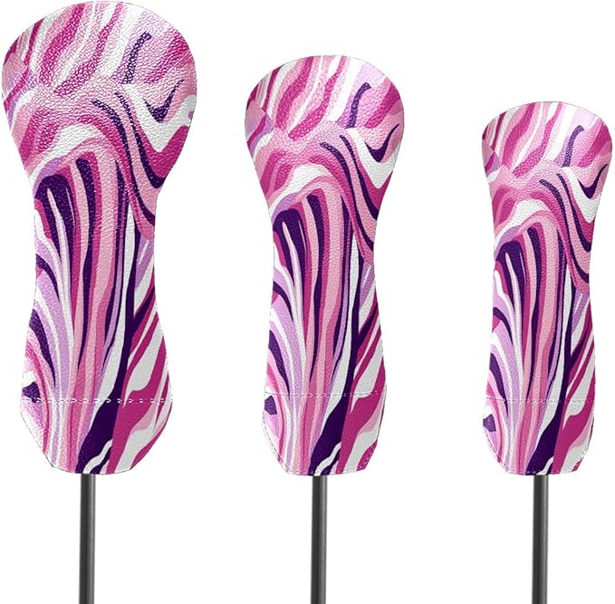 Funny Butterfly Colorful Golf Head Covers for Driver, Fairway, Hybrid & 3 Wood Premium PU Leather with Soft Velvet Lining Waterproof & Scratch-Resistant Unique Golf Gift for Men & Women