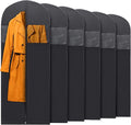 PLX 60" Black Garment Bags for Hanging Clothes, Women Dress Bag Men Suit Bag for Travel and Clothing Storage of Shirts, Fur Coats, Dance Costumes Suit Cover Closet Storage Long Garment Bags w/Zipper