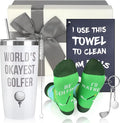Golf Gifts For Men,Golfing Accessories Gifts For Golfer Lovers,Funny Golf Towel for Him,20 OZ Golfing Tumbler for Dad,Father,Boyfriend,Brother,Birthday Christmas Gift for Men