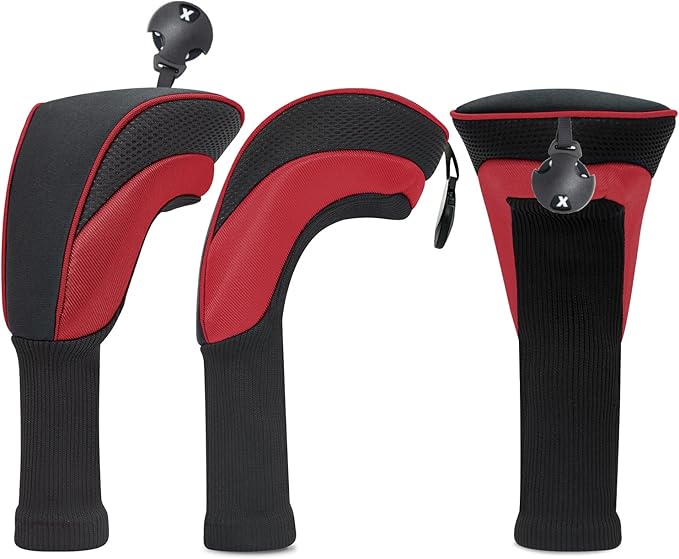 Golf Head Covers for Fairway Woods Driver Hybrids 5 Pieces Nylon Mesh Sports Fan Golf Club Headcovers-Golf Accessories for Men Women.