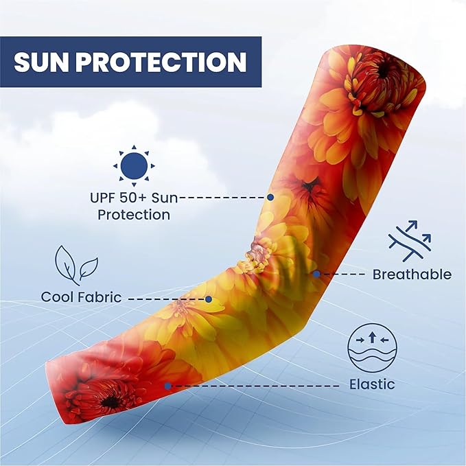 Cooling Arm Cover For Men & Women - Uv Sun Protection Arm Sleeves For Driving Golfing Fishing Cycling Hiking (L)
