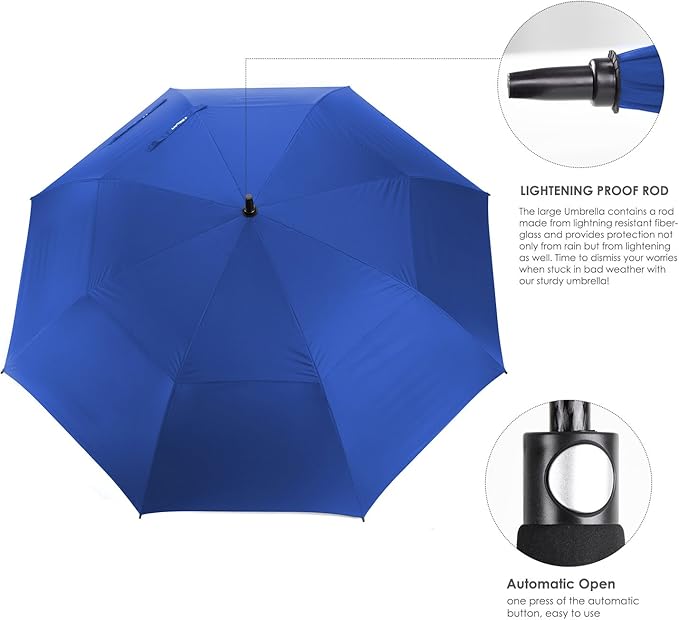 ZEKAR 54/62/68 inch Rain/Sun Windproof Large UV Protection Golf Umbrella