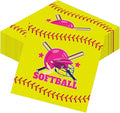 Softball Party Napkins Decorations, Disposable Paper Softball Napkins Supplies Pack of 50, Sports Baby Shower Birthday Party Decor Size 6.5 Inch