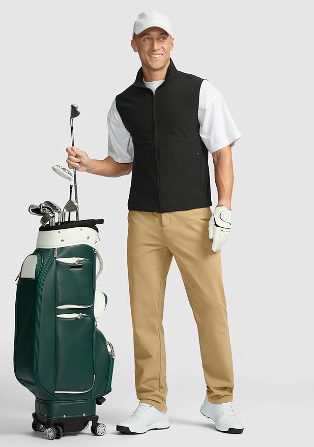 Soothfeel Men's Fleece Lined Pants 30"/32"/34" Golf Work Dress Pants Casual Insulated Warm Winter Trousers with Pockets