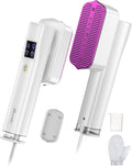 Steamer for Clothes, Sundu Portable 2-in-1 Steamer & Iron, 15s Fast Heat-up, 100ml Water Tank, Ironing Gloves, 20 Min Continuous Steam, Wrinkle Remover for Garment, Travel & Home Use (Purple White)