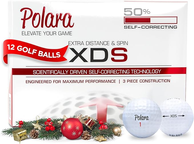 Polara Golf Self-Correcting Golf Balls – Soft Feel, Anti-Slice & Hook Correction, Exceeds USGA Limits, Dimple Pattern, High-Performance Balls for Men & Women