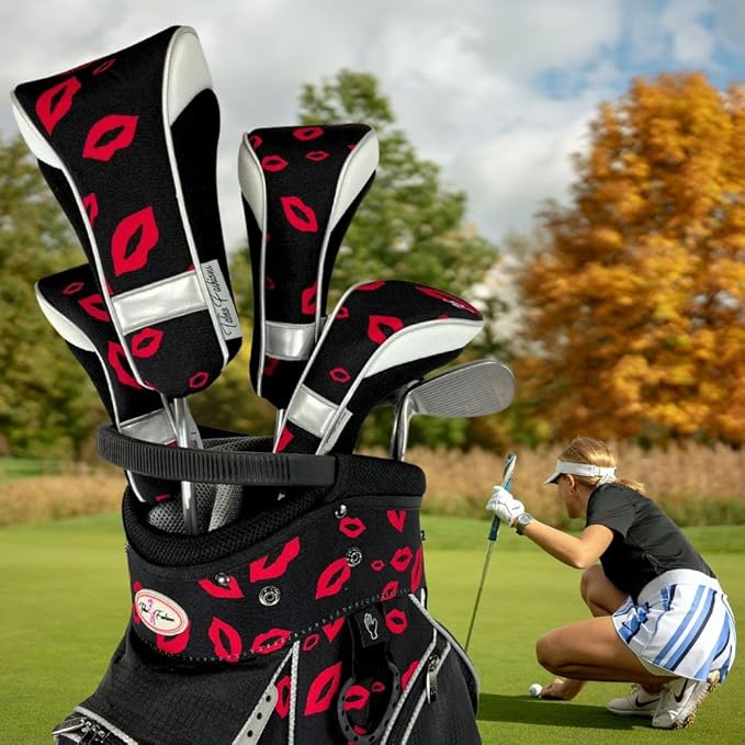 Taboo Fashions Monaco Golf Club Covers for Women - Numbered Golf Headcovers Set for Driver, Fairway and Hybrid Clubs - Weather Resistant, Pack of 4