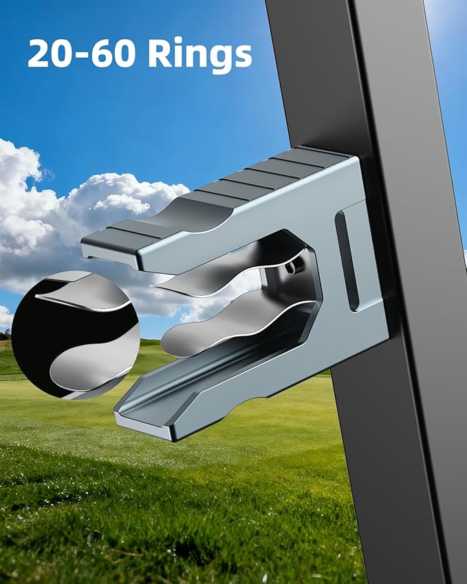 Magnetic Golf Holder Clip for Golf Cart, Aluminum 26−64 Rings with Powerful Magnet & Anti-Slip Band - for EZGO, Club Car, Yamaha, Icon, Golf Cart Accessories Essentials Gift for Friend Men Women