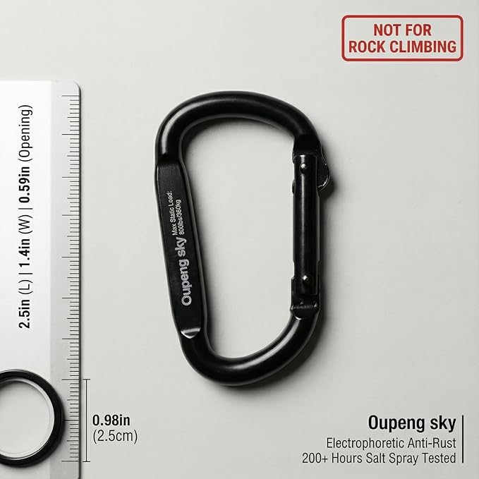 Carabiner Clip - Heavy Duty Carabiners Carabeaner D Ring Shape,Key Chain Clip Hook,Keychain Clip,Multipurpose for Camping, Hiking,Backpacking or Other Outdoor Activities.