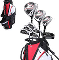 Aspire XD1 Senior Men’s 14-Piece Golf Set – 460cc Titanium Driver, Wood, Hybrid, 6-PW Irons, Putter, Stand Bag, 3 Headcovers and Cover – RH