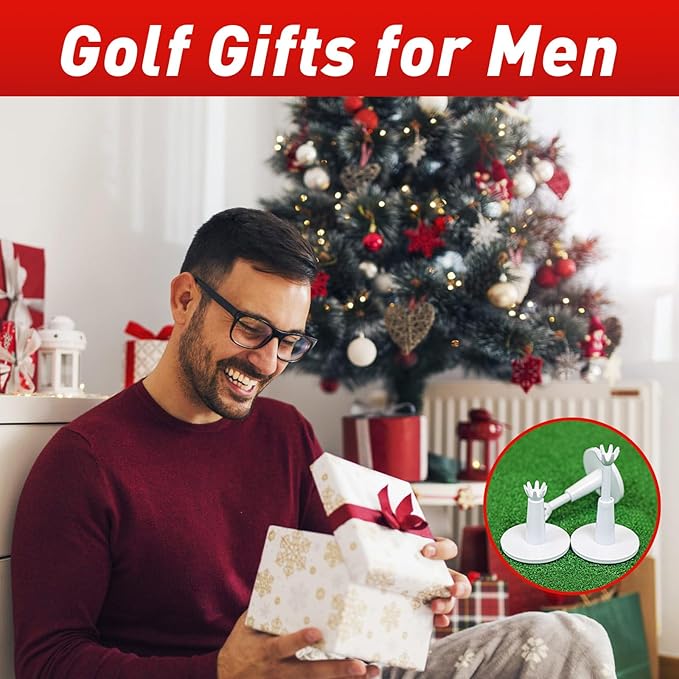 Adjustable Golf Tees - Essential Accessories for Men, Unbreakable & Durable - No Need to Repeatedly Pick Up (3 Pack White)