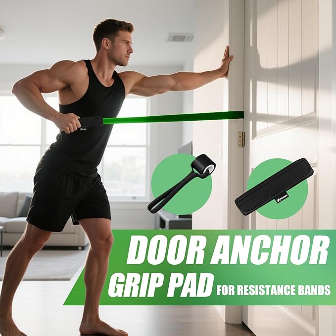 WHATAFIT Resistance Bands,Pull Up Assist Bands Set with Handles, Exercise & Workout Bands with Door Anchor for Men & Women – Home Fitness Equipment for Strength Training, Stretching