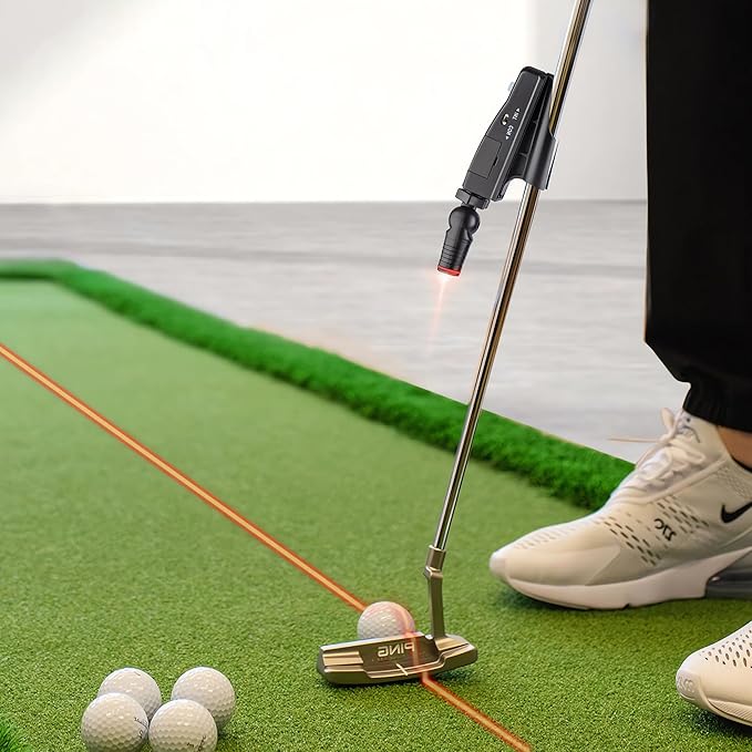 Indoor Golf Laser Putting Training Aid with Two Modes, Putting Training Aid for Alignment Tool, Precision Red Line Laser Putting Trainer, Cool Golf Gift for Golfers