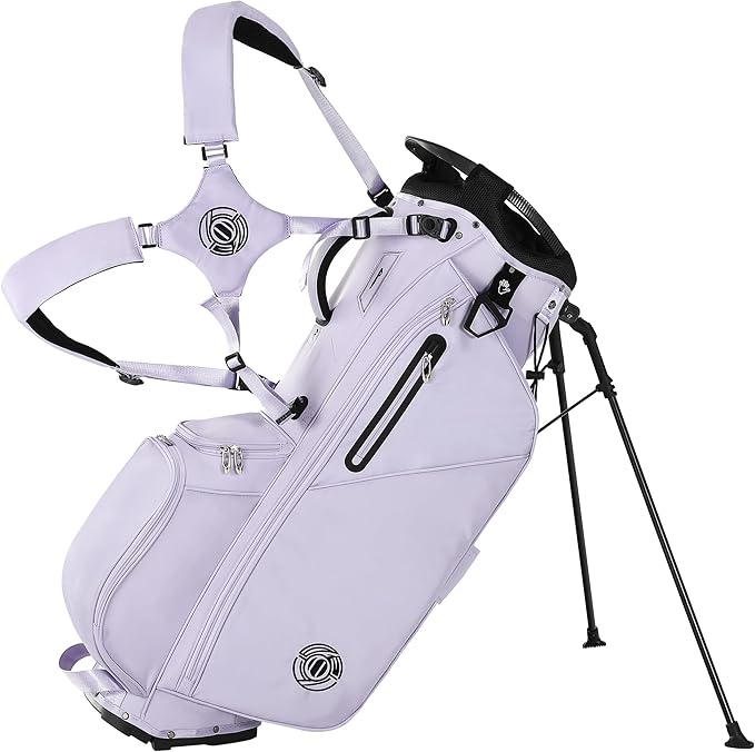 Golf Stand Bag 14 Way, Lightweight Golf Bags for Men Women with Stand, Padded Ergonomic Double Strap, Full Length Dividers, Multiple Pockets, Rain Hood