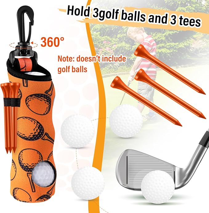 Liliful 12 Pcs Golf Accessories Kit, Include Golf Ball Bag with Hook Towel Tees Magnetic Ball Marker Divot Tool Cleaner Brush for Women Man Gifts