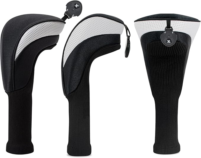 Golf Head Covers for Fairway Woods Driver Hybrids 5 Pieces Nylon Mesh Sports Fan Golf Club Headcovers-Golf Accessories for Men Women.
