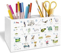 Golf Nursery Decor, Educational Golfing ABC Alphabet Pen Pencil Holder for Desk, Golf Lover Gifts Wooden Box Sign Desk Decor for Kids Room Nursery Playroom Classroom Decoration